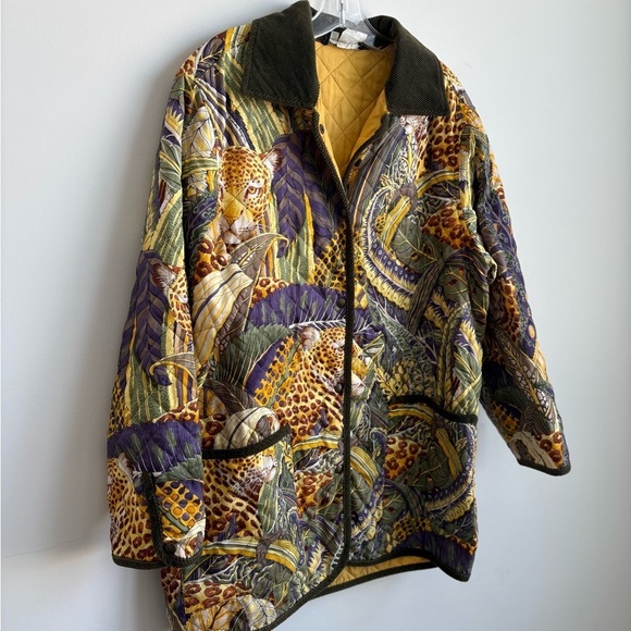 Vintage  Salvatore Ferragamo Tiger Jungle Print Art Jacket size Medium - Picture 4 of 15